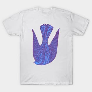 Cute blue love bird in the air T-Shirt